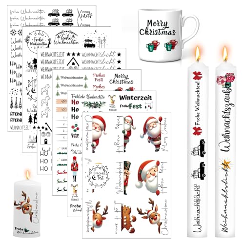 6 Stück Kerzentattoos Weihnachten, weihnachten kerzen folie,...
