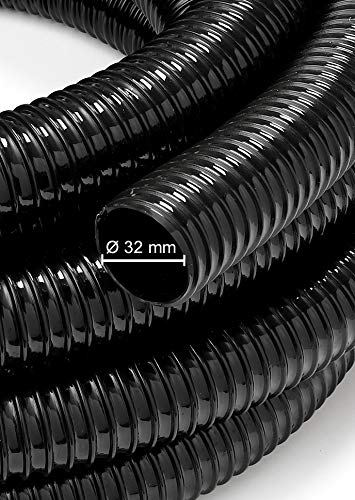 Tuyau Spirale PVC Pour Bassin Et Ruisseau - 38 Mm X 20 M, Noir, Flexible