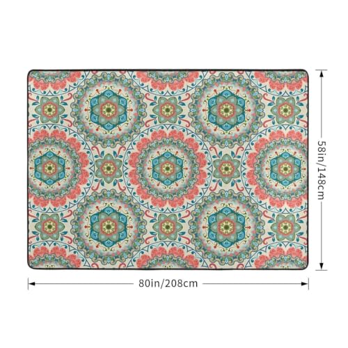 Alfombra de felpa para crear un rincón de lectura acogedor con diseño vintage de mandala 4