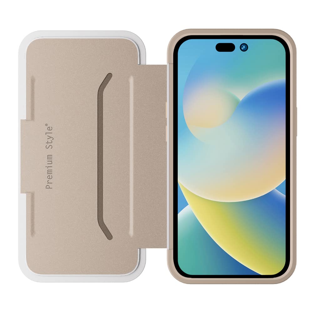 Premium Style iPhone14Pro 用 ハイブリッドフリップケース [シルバー] PG-22QHF02SV