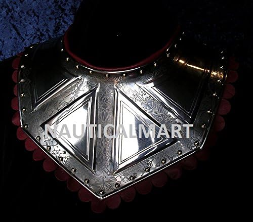 NauticalMart Medieval LARP FANSTASY Steel Etched Gorget Neck Armor
