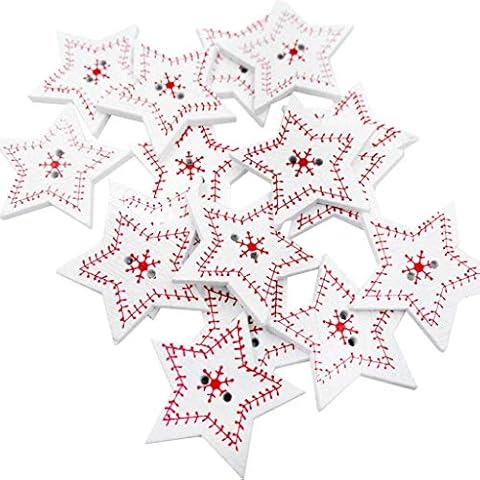 Wooden Snowflake Star Christmas Buttons Cover