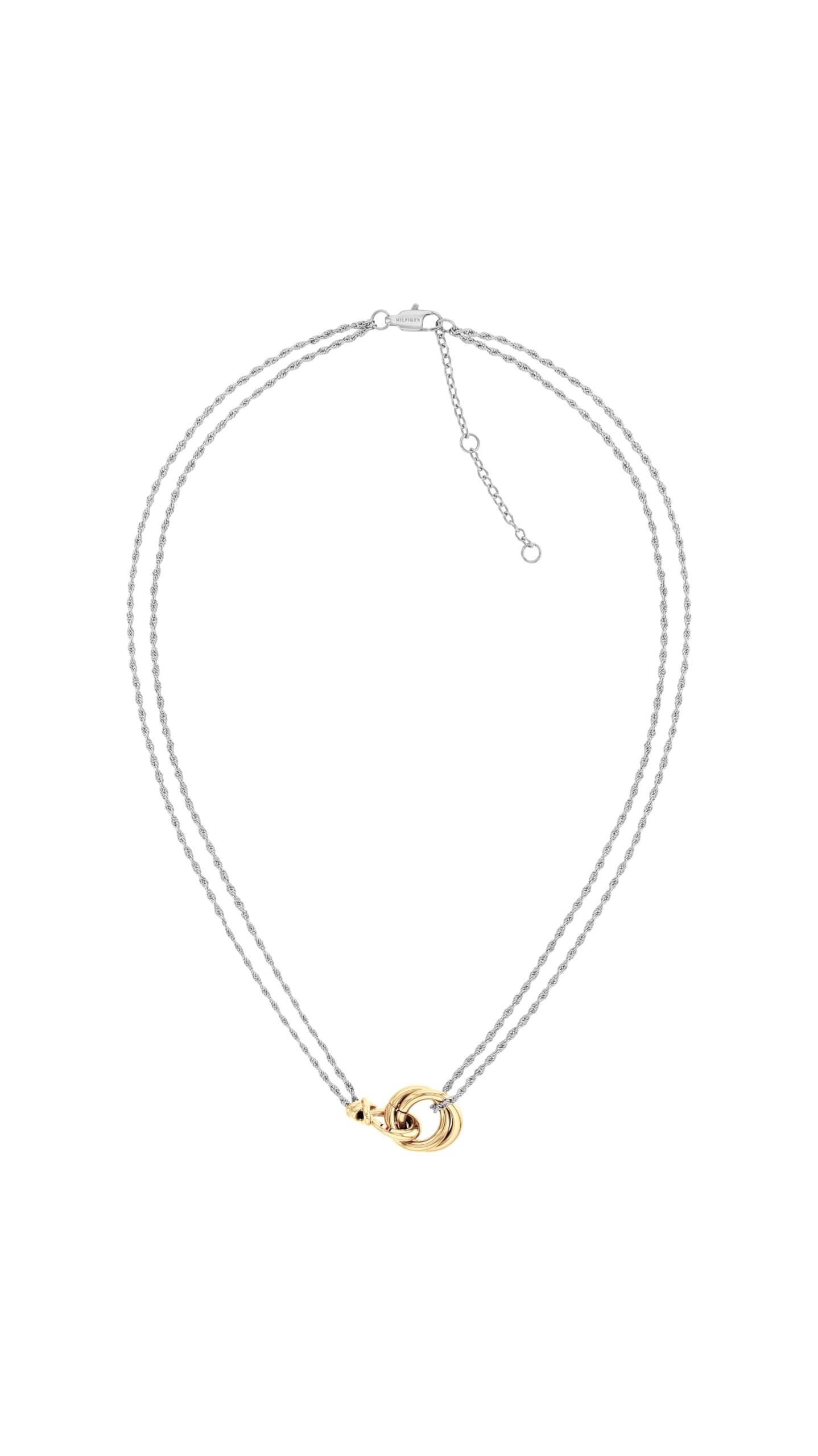 Tommy Hilfiger Jewelry Women's Doble Chain Necklace in Two-Tone Stainless Steel with a Nautical Knot - 2780989