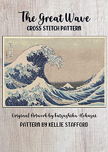 The Great Wave Cross Stitch Pattern: Original Artwork by Katsushika Hokusai