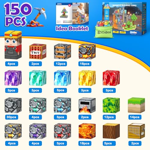 Image of Magnetic Blocks for Kids, Creative Magnetic Cube Building Toy for Ages 3-12