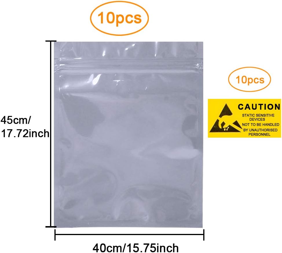 Lіmіtеd Dіѕсоunt Extra Large 10Pcs 15.75x17.72inches Anti-Static Bags Resealable Antistatic ESD Shielding Bag 40x45cm with Labels for Motherboard,Computer Electronics Accessories