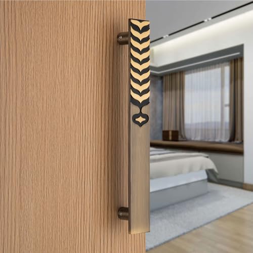 Image of COMPASS 18 inch Brass Main Door Handle | Door Handles for Main Door | Pull Handles for All The Doors of House | Office | Hotels | PH-RDO (Pack of 1, Antique Finish)