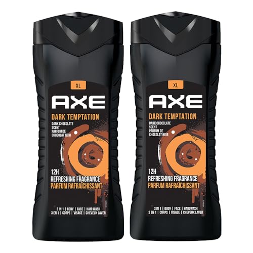 Image of AXE Dark Temptation 3-in-1 Body, Face & Hair Wash| Irresistible Chocolate Fragrance | Cleanses & Refreshes | Combo of 2 | 400 ml