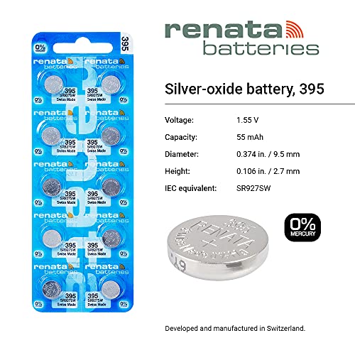 Batería Renata Swiss Made 395 SR927SW AG7 1.5V 5 Unidades miniatura 2