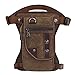 Xieben Canvas Drop Leg Sac pour Hommes Femmes Moto Vélo Multi-Purpose Cuisse Taille Fanny Pack Mens Voyage Équitation Pêche Randonnée Vélo À L'Extérieur Pouch Marron
