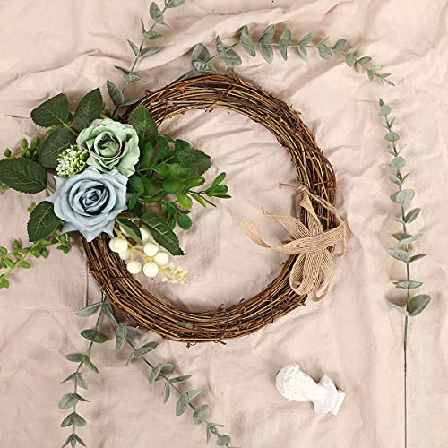 15 Pieces Artificial Eucalyptus Stems Real Touch, Fake Silver Dollar Leaves Faux Plants For Christmas, Flower Arrangement, Wedding Bouquets,Table Centerpiece, Home Decor #TOP4