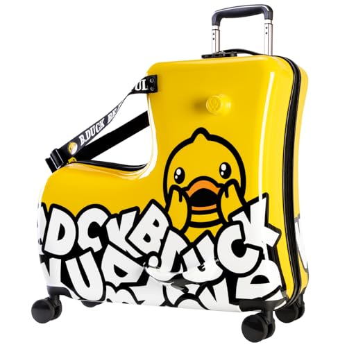 Kids Ride On Suitcase,Toddler Luggage with Wheels, Children's Hardside Spinner Trunk for Travel, 21 inch for Girls Boys