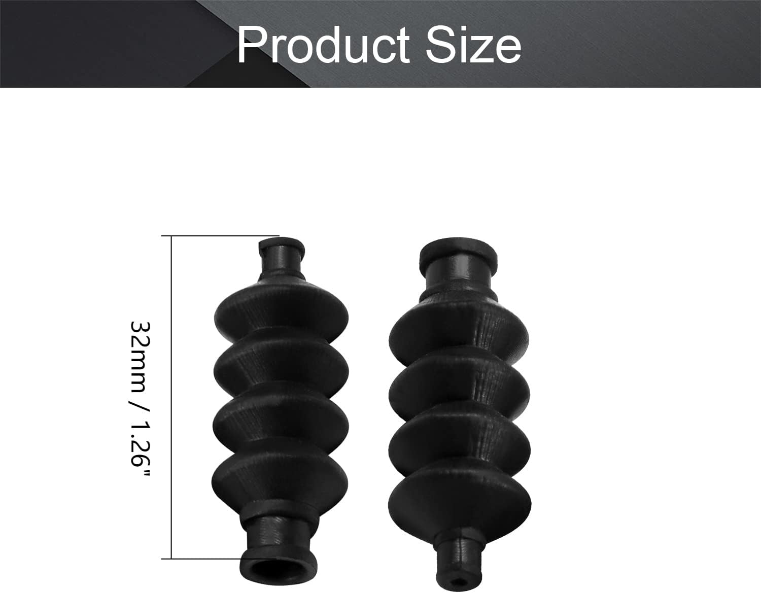 Fielect 12Pcs Waterproof Push Rod Rubber Seal Bellow 32mm for RC Boat