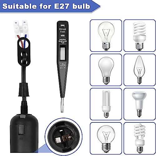 14 Pezzi Portalampada E27 Porta Lampadina E27 Nero...