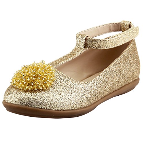 The Doll Maker Glitter Bean Flower T-Strap Flat