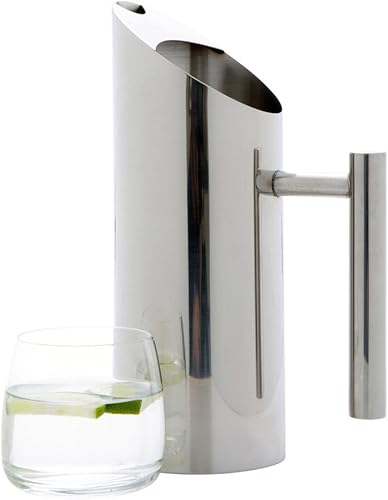 Miniatura 8 de Restaurantware Met Lux - Jarra de agua moderna de 50 onzas, 1 jarra de metal resistente a las abolladuras, con protector de hielo, mango integrado,