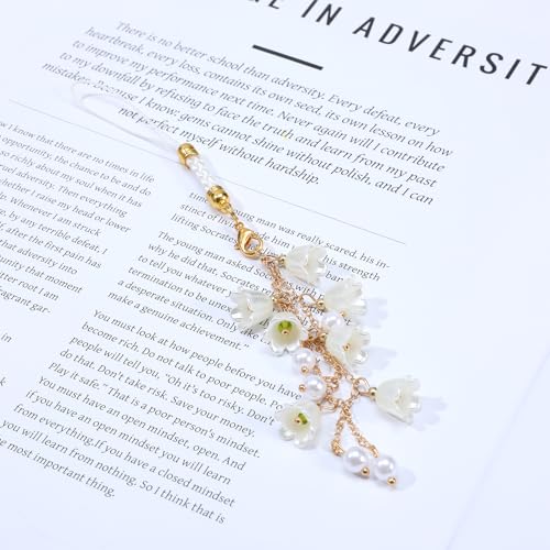 Cute Phone Charms, Mobile Phone Pendant Decorative Charms Purse Charm Straps for Cellular Telephones Keychain Backpack Wallet Decoration(White Gold)