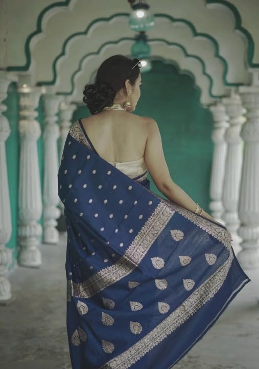 Image of Flosive Women's Cotton Saree With Blouse Piece