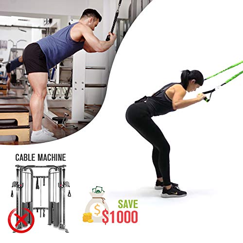 Gymwell Portable Resistance Workout Set, Total Body Workout Equipment for Home, Office or Outdoor with 3 Sets of Resistance Bands (Green)
