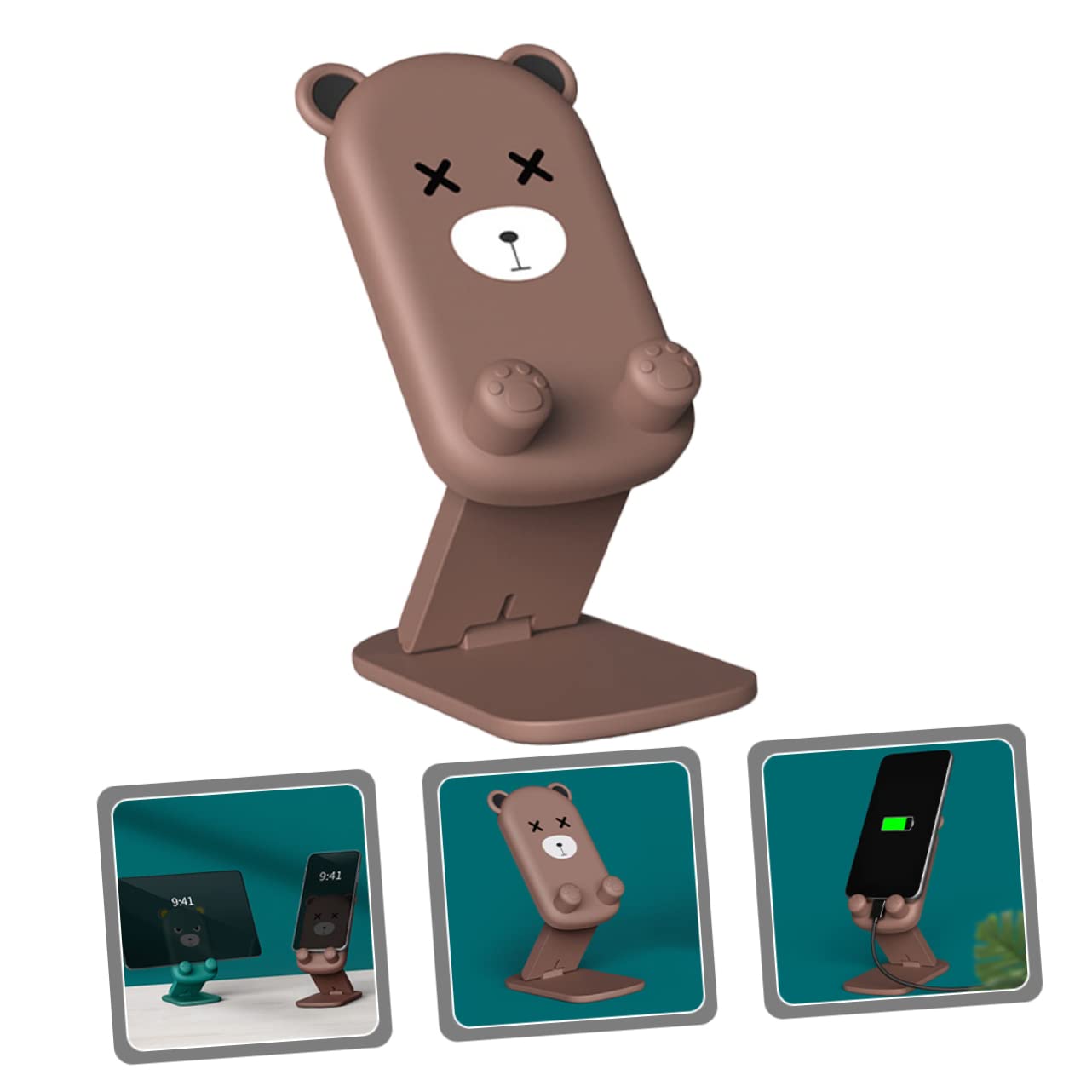 1 pezzo Supporto per telefono in morbido peluche a forma di orso carino e caldo, accessori per smartphone con installazione del telefono cellulare | SHEIN ALIA