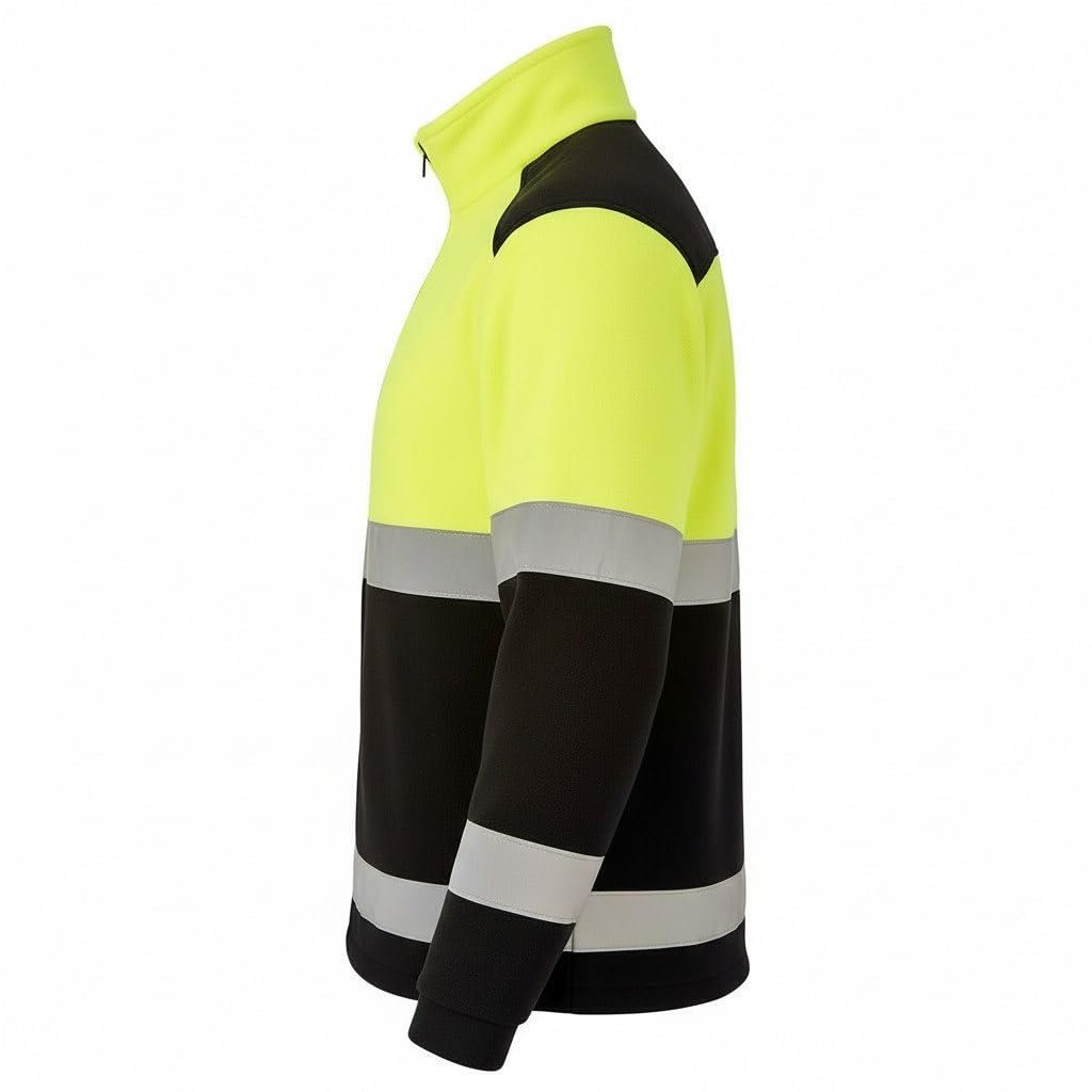 Personalisierte Warnschutz Fleecejacke Herren mit Logo, Reflektierend