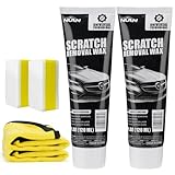 NUAN 2PCS Car Scratch Remover Wax, Universal Premium Polishing Compound for Deep Scratches, 4 fl oz (120 ML), with Sponge and Cloth