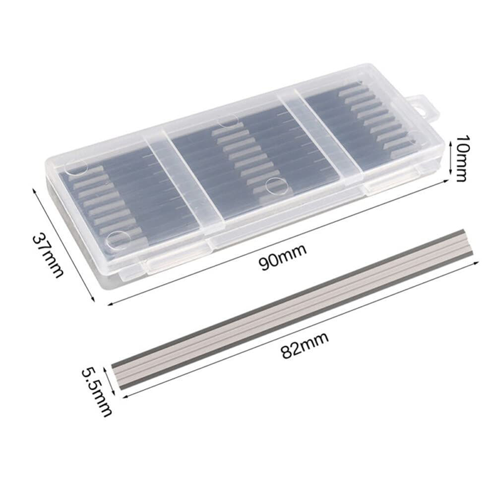 20 piezas 82 mm cuchillas cepilladoras eléctricas HSS cuchillos cepilladores de madera reversibles Piezas de maquinaria de carpintería para Bosch para Makita., Como se muestra