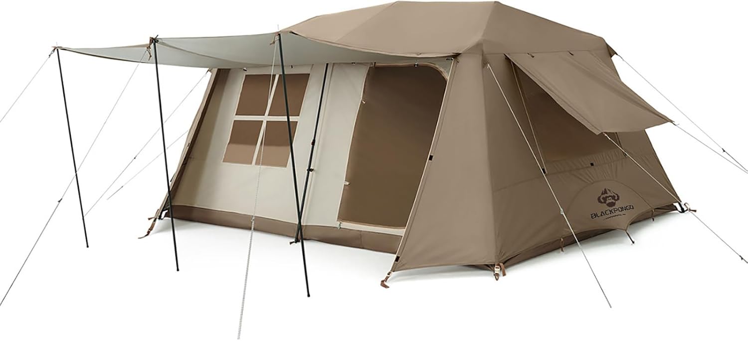 Jupiter 5 6 13 Outdoor Camping Tent for 4 6 8 People, Fully Automatic Quick Opening, Canopy for Outdoor Picnic, Park & Family Use, Silver Coated Sunscreen & Waterproof