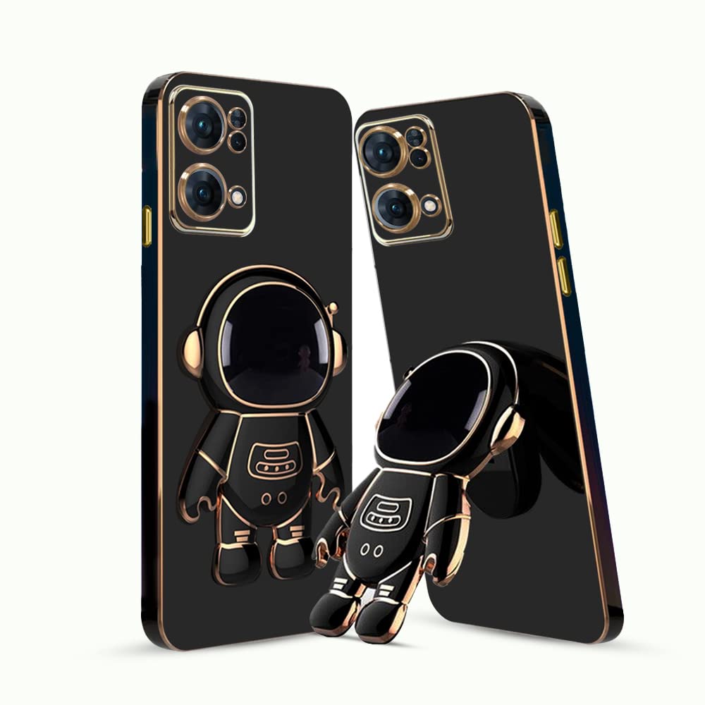 KARWAN®️ 3D Astronaut with Folding Stand Back Cover Case Compatible for Oppo Reno 7 Pro 5G | Slim electroplated case | Stand case | Soft TPU | Space Astro Theme | Camera Protection-Black (B0C242435R) Amazon Price History, Amazon Price Tracker