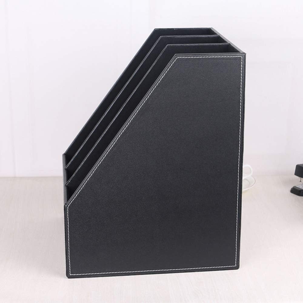 Ripiano portaoggetti per selezionatore di Libri, Organizer per File da scrivania in Filo Verticale a 3 Slot Organizer da scrivania Sintetico Multifunzionale, (Marrone)