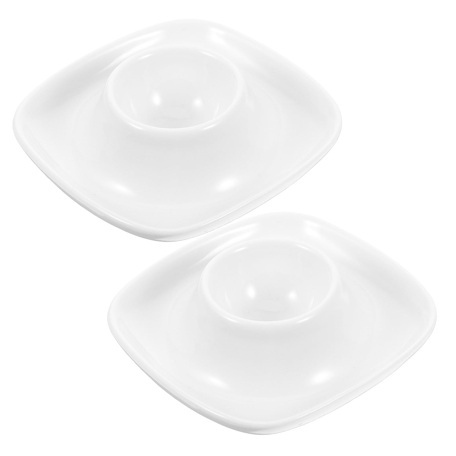 Hueveras de cerámica SHINEOFI blancas fáciles de limpiar para el desayuno en hogar y restaurante