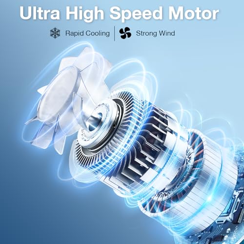 Image of Hionly AI Neck Fan, 6 Speeds Adjustable Portable Personal Fan Rechargeable, 6000 mAh Battery Faster Cooling Wearable, Ultra Quiet for Home, Office, Travel, Outdoor