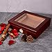 Cigar Humidor, Modern Glass Top Cedar Humidor Cigar Box with Digital Hygrometer, CigarDivider, Cedar Wood Lining up to 60-80pcs Cigars Large Humidor,Cigar Travel case-Case Elegance Cigar humidor