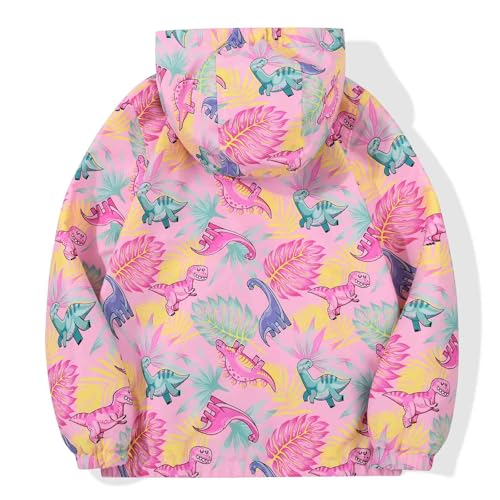 Image of SUNDAY ROSE Girls Windbreaker Jackets Lightweight Water Resistant Coat Outwear with Hooded for Kids