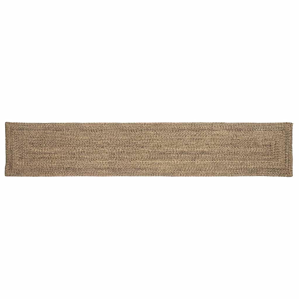 Tapis de couloir en jute antidérapant bicolore 60x400 cm résistant et moderne