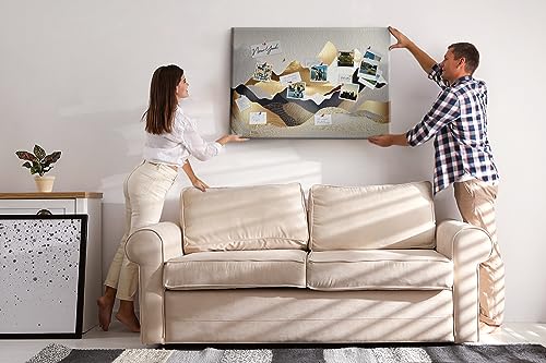 Tableau mural liège design bois horizontal grand panneau déco montagne