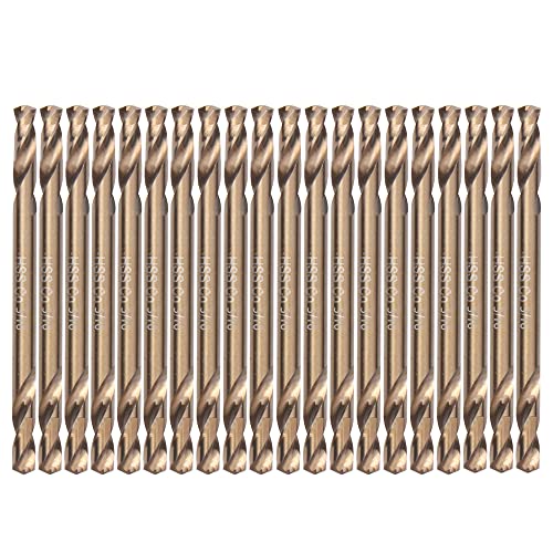 VALYRIANTOOL 3/16" Cobalt Drill Bits(20PCS), M35 HSSCO High Speed Steel Double Ends Stubby Body Twist Drill Bit Set for Hardened Metal, Stainless Steel, Cast Iron, Plastic and Wood
