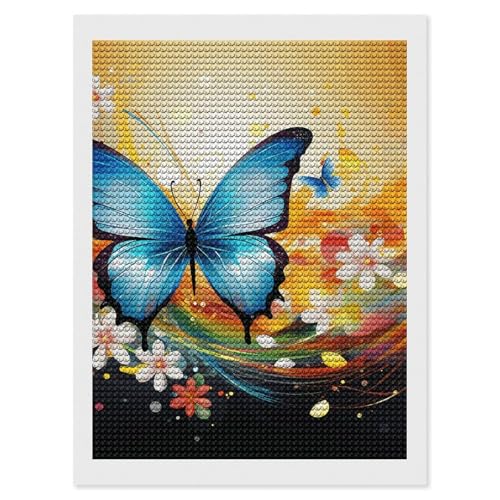 Kit d'art diamant papillon ELUZZIZUT broderie strass ronds pour adultes