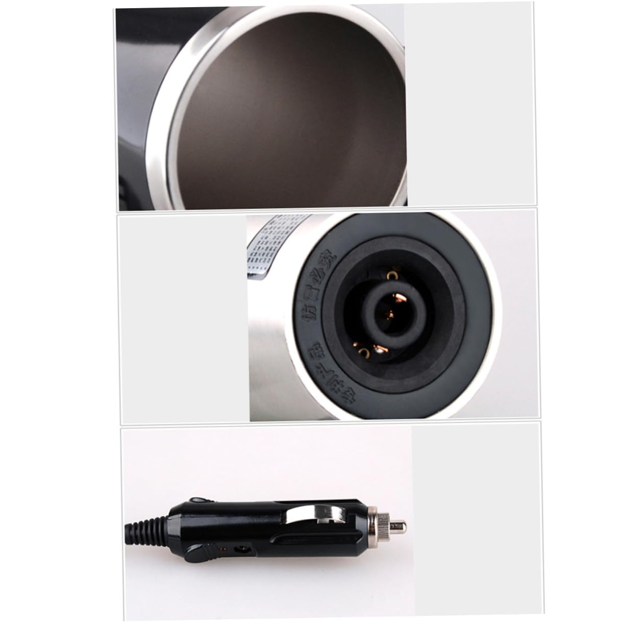 Genérico Hervidor De Agua Calentador De Agua Taza Reutilizable Calentador De Tazas Portátil Taza Plegable Taza De Café Tetera Eléctrica Hervidor De Agua Para Coche Black