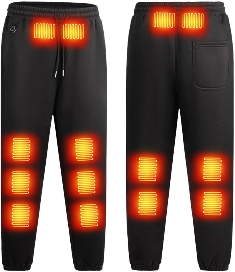 Heated Pants, 14 Zone USB Heating Sweatpants, Outdoor Winter Warm Hunting Pants for Men/Women