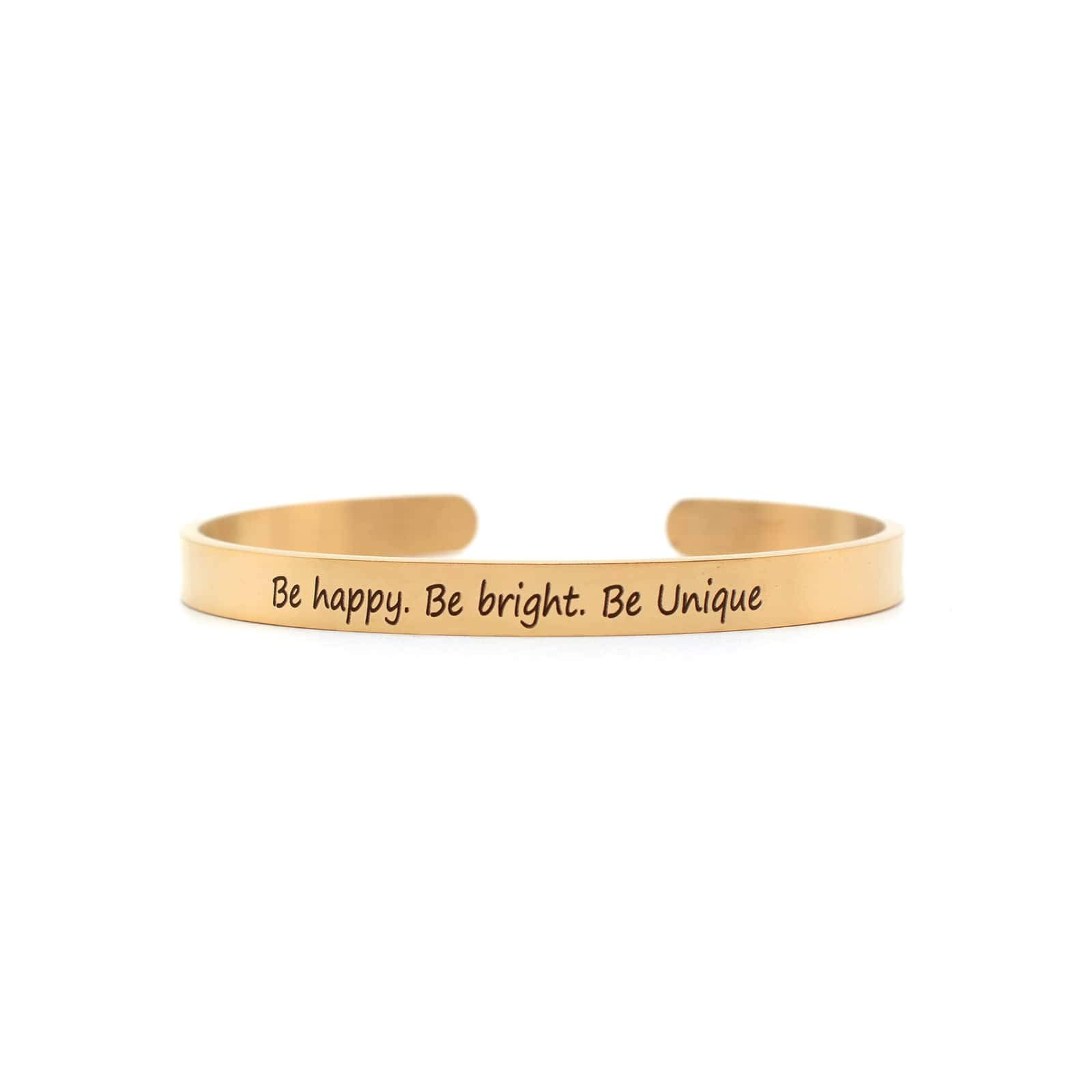 joker & witch Women Be Happy, Be Bright, Be Unique Rose Gold Mantra Band-picture-25