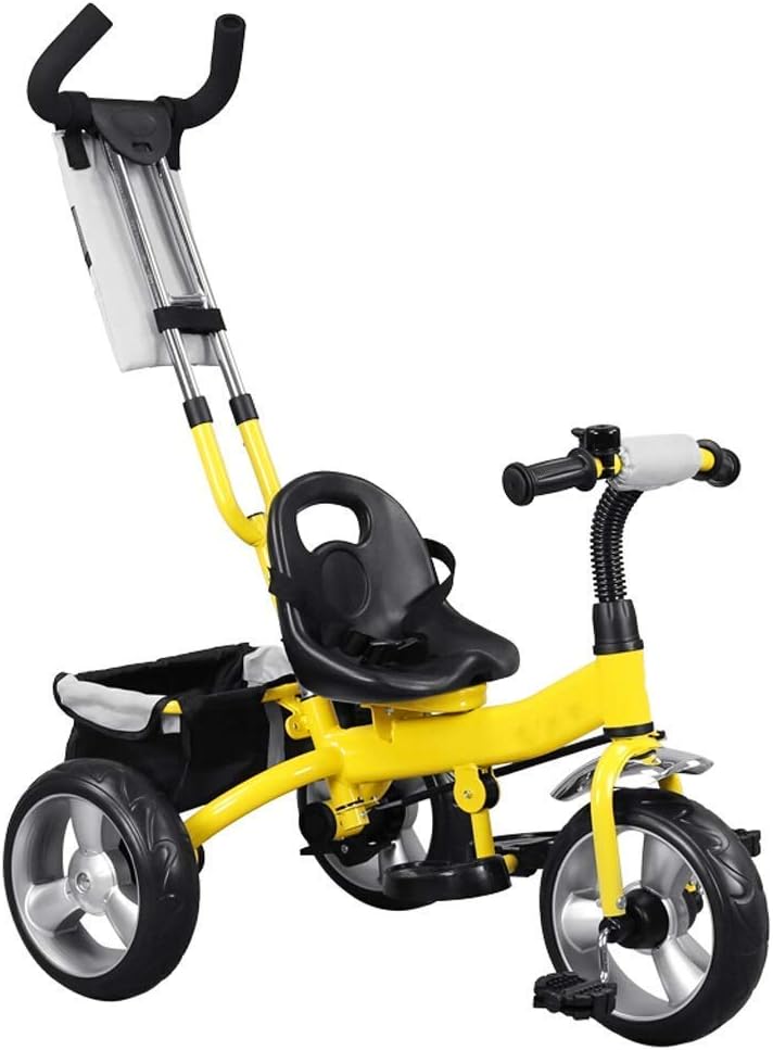 Tricycle Trike Kids Outdoor Tricycle 1-6 Years Old Girls Boys 4 in 1 Push Handle Tricycle with Kids' Sunshade Trike (Color: White) (White)