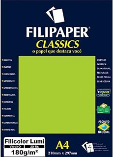 PAPEL FILICOLOR LUMI 180G A4 20FLS VERDE