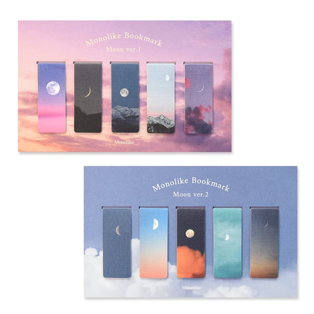 MonolikeMagnetic Bookmarks Moon ver.1 + ver.2, 10 Pieces