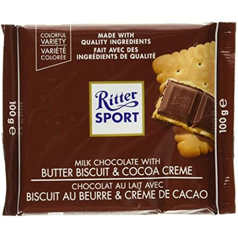 Ritter Sport, Milk Chocolate with Butter Biscuit, 3.5 oz Cover
