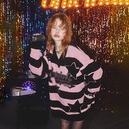 Christmas Padded Thermal Sweater with Stripes and Stars Pattern4