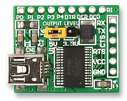 ADD-ON-BOARD, USB-UART, 6X1, W/CONN MIKROE-483 By MIKROELEKTRONIKA