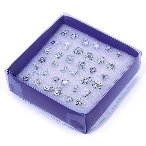 18 Pairs Wholesale Mix Silver Sterling Plated Plastic Ear Stud Earring