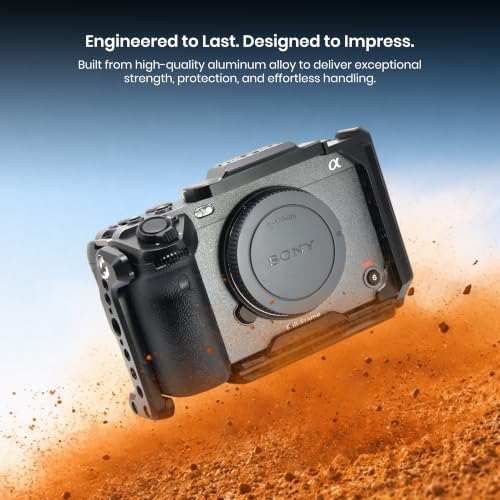 Image of Simpex FX-30 Metal cage Compatible with (FX-30 /FX3) Camera, with hdmi Cable clamp, NATO Rails and builtin arca Quick Release Plate, Interchangeable Full /Half cage, Black