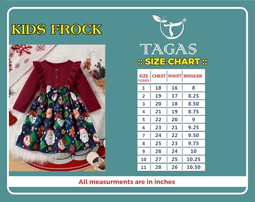 Image of TAGAS Dress for Girls II Baby Girl Dress|| Frock Girls Infants Casual wear for Kids Dresses and Jump Suite Round Neck Full Sleeve Dress for Girls